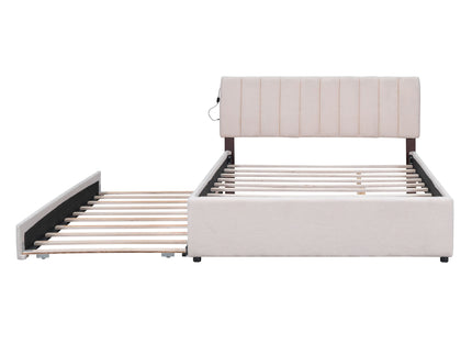 Upholstered Platform Bed With Trundle
