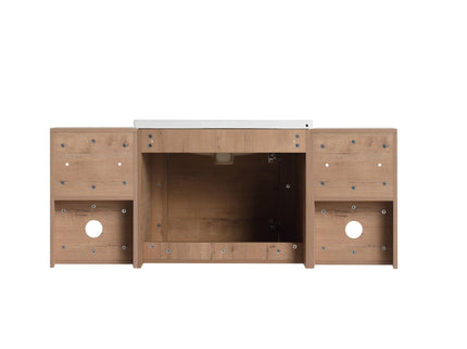 Wall Mounted Bathroom Vanity With Sink, Storage Shelves & Soft Close Door