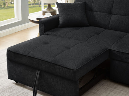 3 In 1 Convertible Sleeper Sofa Bed, Reclining Backrest, Pillows, Pockets