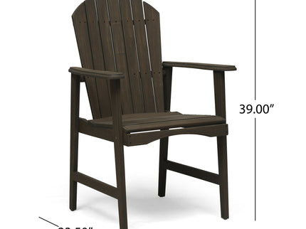 Outdoor Weather Resistant Acacia Wood Adirondack Dining Chairs (Set of 2)