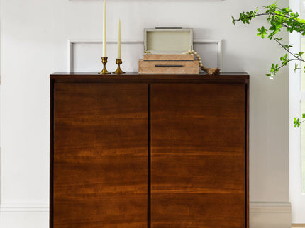 Sideboard, Buffet Cabinet With 2 Outlet Holes, Storage Cabinet For Entryway, Hallway, Living Room, Kitchen, Dining Room, Bedroom - Walnut