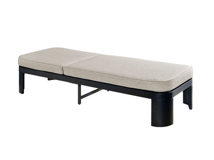 Outdoor Chaise Lounge With Cushion, 5 Position Adjustable Backrest