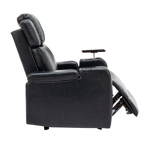 Power Recliner Theater Chair With Cooling Cup Holder, tooth Speaker, LED Lights, USB Ports