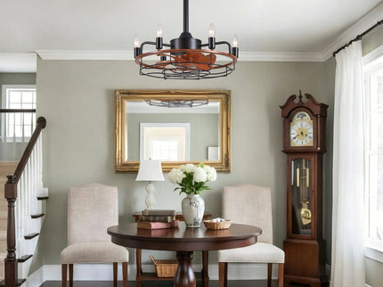 Modern Farmhouse Ceiling Fan, Adjustable Hanging