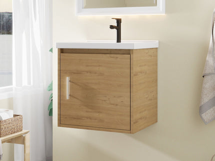 Floating Bathroom Vanity Combo, Wall Mounted Cabinet With Sink & Soft Close Doors For Small Bathrooms