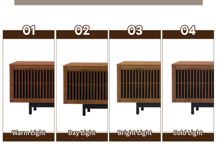 TV Stand, Media Console With 2 Drawers, Soft Closing Slatted Doors, Living Room Entertainment Center - Walnut