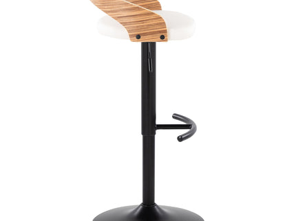 Grotto - Contemporary Adjustable Barstool With Swivel With Rounded T Footrest Elegant Design (Set of 2)