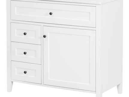 Bathroom Vanity With Sink, 3 Drawers & Cabinet With Adjustable Shelves