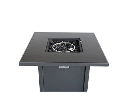 Outdoor Fire Pit Table With Lid - Gray