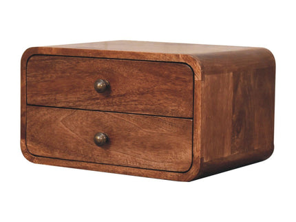 Curved Wall Mounted Bedside Nightstand