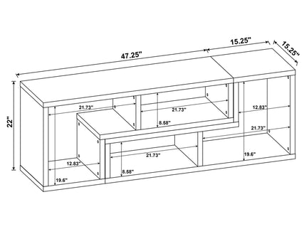 Convertable L-Shaped Bookcase With Open Shelves - White