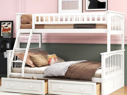 Bunk Bed With Drawers, Convertible Storage Bed