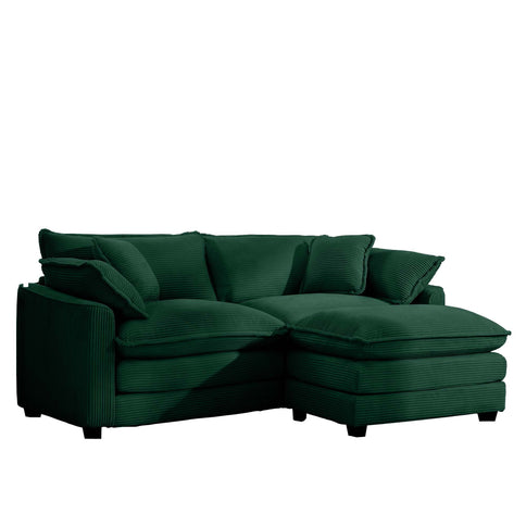 Modern Modular Cushion Sofa With Ottoman, Low Back, Deep Seating Sofa Set