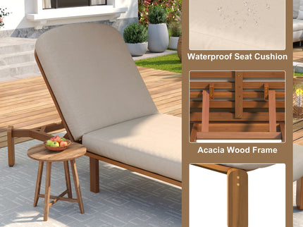 Outdoor Chaise Lounge With Adjustable Backrest
