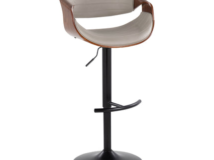 Symphony - Mid Century Modern Adjustable Barstool With Swivel With Rounded T Footrest (Set of 2)
