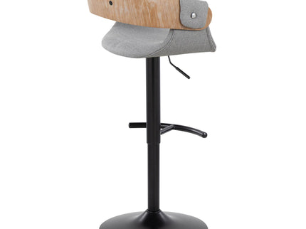 Elisa - Mid Century Modern Adjustable Barstool With Swivel & Rounded T Footrest (Set of 2)