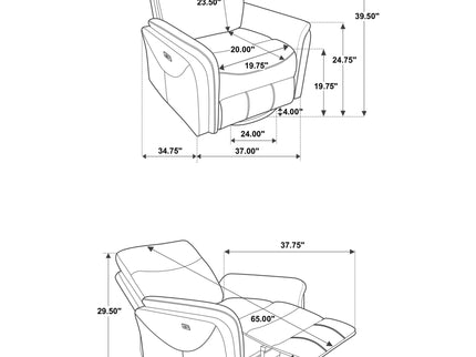 Beacon - Power Swivel Recliner With USB Charging And Adjustable Recline