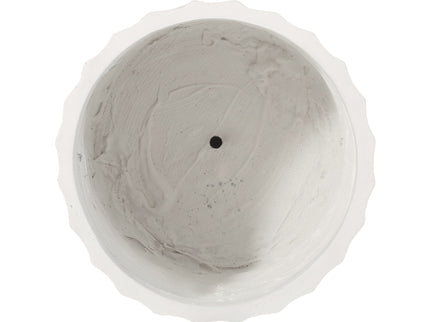 Planter With Subtle Pleated Design - Antique White