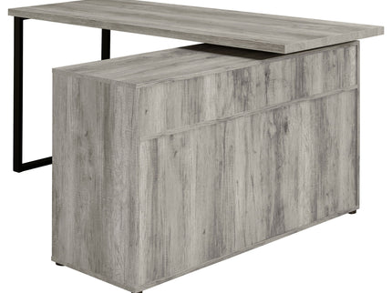 Corrado - L-Shape Office Desk With Storage - Gray