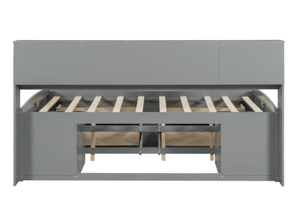 Daybed With 2 Bedside Cabinets, Upper Shelves And 4 Drawers