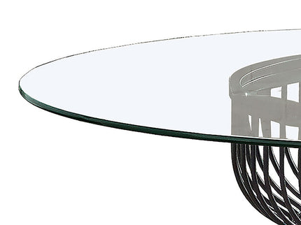 Round Dining Table Industrial Dining Table With Open Cage Base - Gunmetal