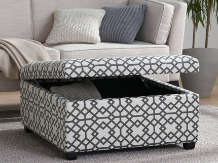 Richmond - Storage Ottoman With Unique Pattern And Ample Storage - Gray