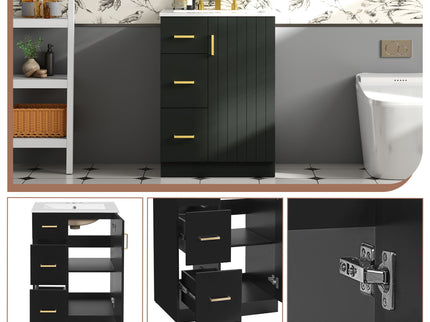 Bathroom Vanity With Under Mount Sink, 2 Drawers And Soft Closing Door