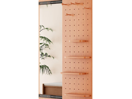 Wall Mounted Full Length Mirror With Shelf And Hook