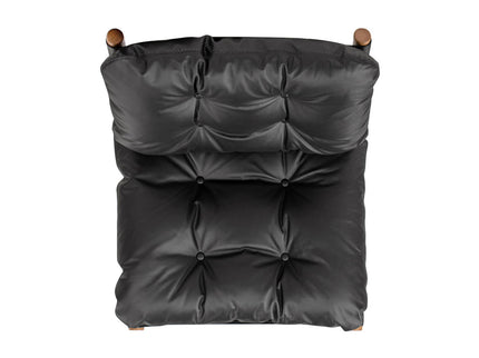 Oxford Leather Mid-Century Modern Accent Chair - Noir Black