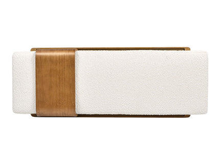 Billie - Modern Telephone Bench With Sliding Shelf - Ivory White