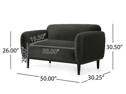Sway - Upholstered Loveseat With Wood Legs And Round Arms