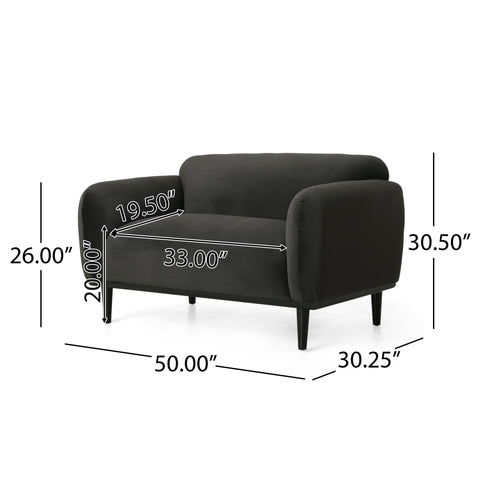 Sway - Upholstered Loveseat With Wood Legs And Round Arms