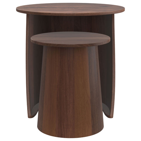 Lionett - 2 Piece Round Nesting Table Set And Round Design - Dark Brown