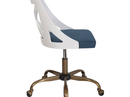 Charlotte - Farmhouse Task Chair - Antique Copper / White / Blue