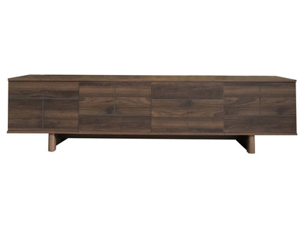 TV Stand For TVs Up To 85", Entertainment Center, Cable Management, Push Openers, Soft Closing Hinges & Adjustable Shelves - Dark Brown