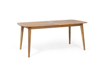 Placidity - Outdoor Expandable Dining Table With Slatted Tabletop And Tapered Legs