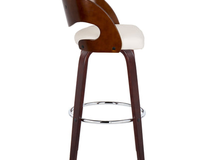 Pino - Mid Century Modern Fixed Height Barstool With Swivel & Round Footrest (Set of 2)