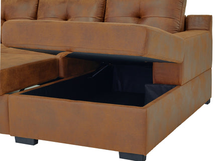 U - Shape Sectional Pull Out Bed With Console, Storage, And USB Charging