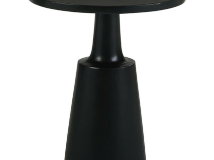 Stain Pedestal Accent Round Table With Lipped Top - Black