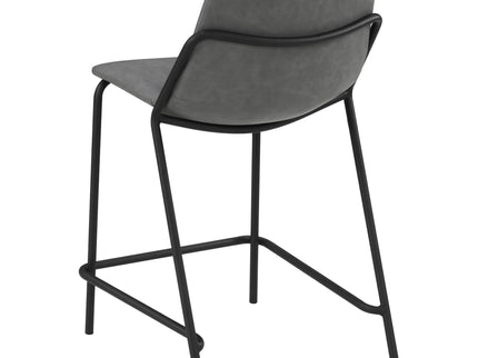 Counter Height Stools With Footrest (Set of 2) - Gray / Black