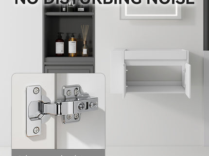 Floating Bathroom Vanity Cabinet, Soft Close Double Drawers, Open Side Storage, Wall Mounted, Cabinet Only