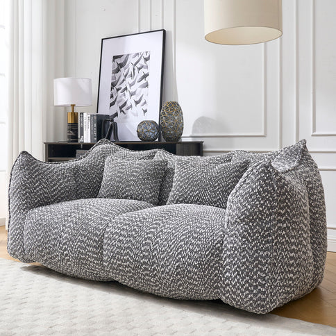 Comfortable Dual Beanbag Chair With High Resilience Foam Core For 2 People