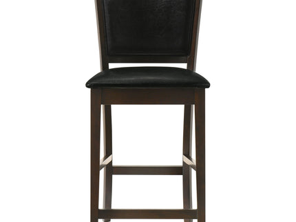 Upholstered Counter Height Stools (Set of 2) - Black / Espresso