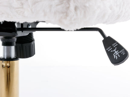 Office Chair, Artificial Rabbit Hair Home Office Chair With Metal Base, Adjustable Desk Chair Swivel Office Chair, Vanity Chair