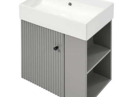 Modern Floating Bathroom Vanity With Ceramic Basin Perfect For Small Bathrooms
