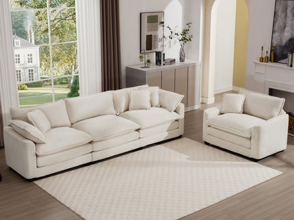 Elegant Oversized Sectional Sofa Set With Deep Seats And Flexible Layout