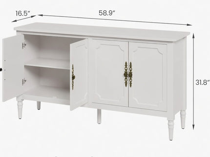 Vintage Buffet Cabinet With Adjustable Shelves