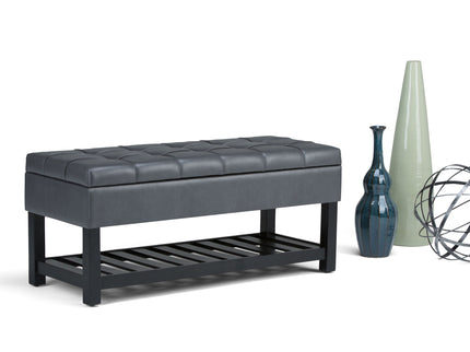 Saxon - Upholstered Transitional Storage Ottoman Bench