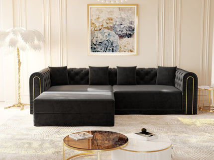 3-In-1 Convertible Sleeper Sofa With Movable Ottoman For Living Room