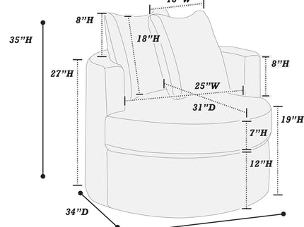 Swivel Upholstered Accent Chair For Living Room